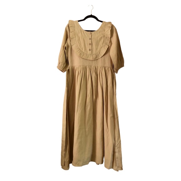 Little Cottonwood Dresses & Skirts - Little Cottonwood Juniper Dress Tan Linen Prairie